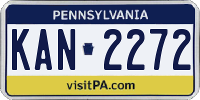 PA license plate KAN2272