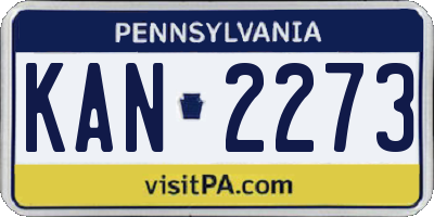 PA license plate KAN2273
