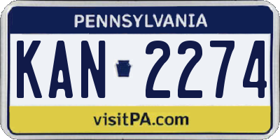 PA license plate KAN2274