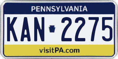 PA license plate KAN2275