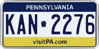 PA license plate KAN2276