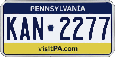 PA license plate KAN2277