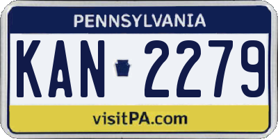 PA license plate KAN2279