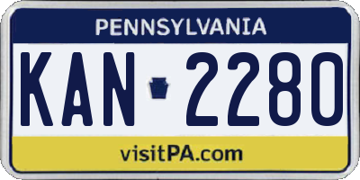PA license plate KAN2280