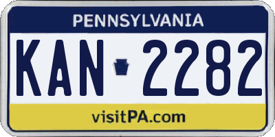 PA license plate KAN2282