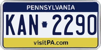 PA license plate KAN2290