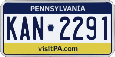 PA license plate KAN2291