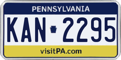 PA license plate KAN2295