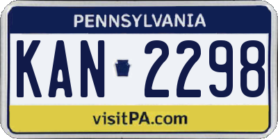 PA license plate KAN2298