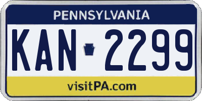 PA license plate KAN2299