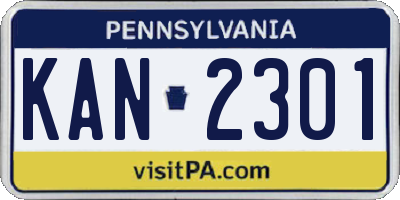 PA license plate KAN2301
