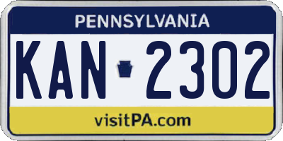 PA license plate KAN2302