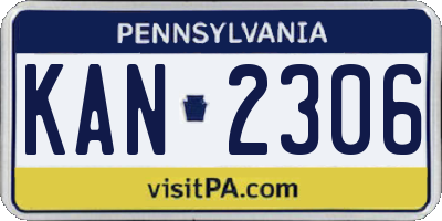 PA license plate KAN2306