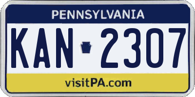 PA license plate KAN2307