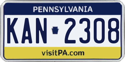 PA license plate KAN2308