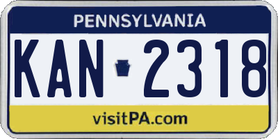 PA license plate KAN2318