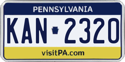 PA license plate KAN2320