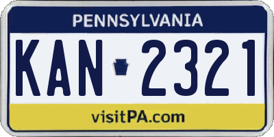 PA license plate KAN2321