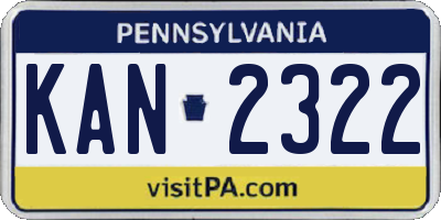 PA license plate KAN2322