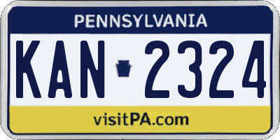PA license plate KAN2324