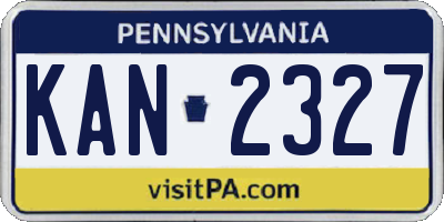 PA license plate KAN2327