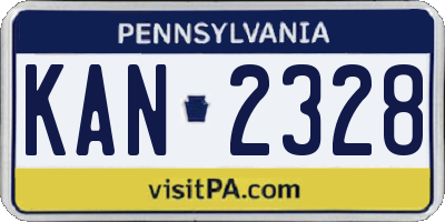 PA license plate KAN2328