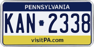 PA license plate KAN2338