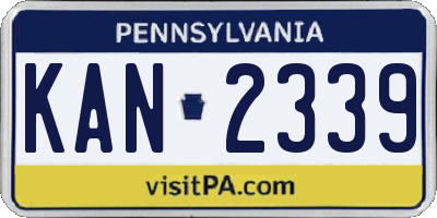 PA license plate KAN2339