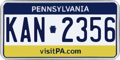 PA license plate KAN2356
