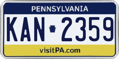 PA license plate KAN2359