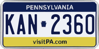 PA license plate KAN2360