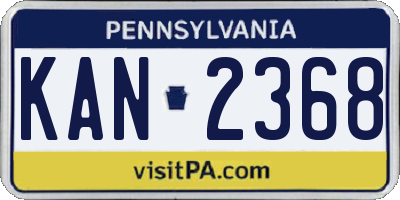 PA license plate KAN2368