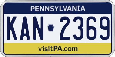 PA license plate KAN2369
