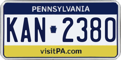 PA license plate KAN2380