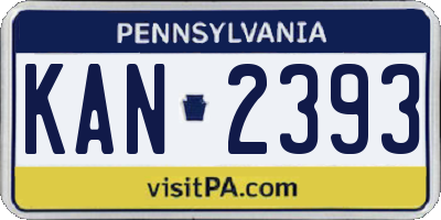 PA license plate KAN2393
