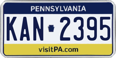 PA license plate KAN2395