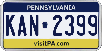 PA license plate KAN2399