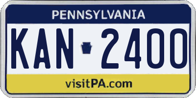 PA license plate KAN2400
