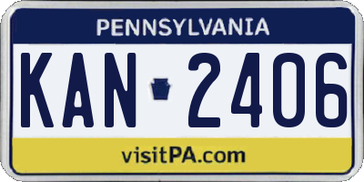 PA license plate KAN2406