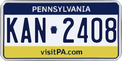 PA license plate KAN2408