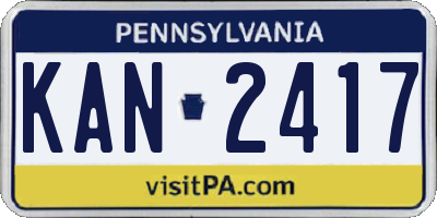PA license plate KAN2417