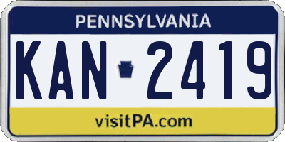 PA license plate KAN2419