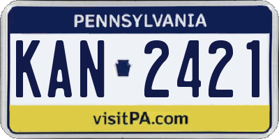 PA license plate KAN2421