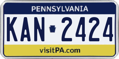 PA license plate KAN2424