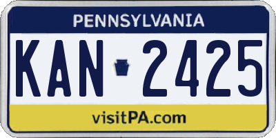 PA license plate KAN2425