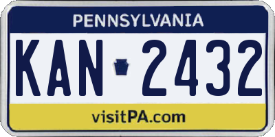 PA license plate KAN2432