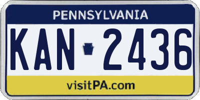 PA license plate KAN2436