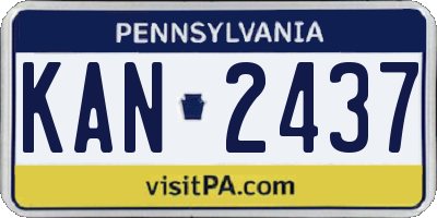 PA license plate KAN2437