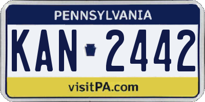 PA license plate KAN2442