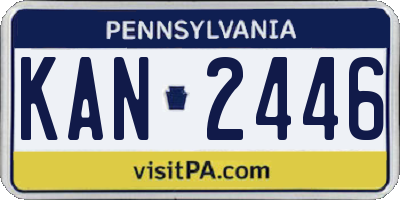 PA license plate KAN2446